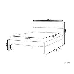 Avis Beliani Lit double en bois clair avec LED 140 x 200 cm BOISSET