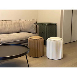 Acheter Ideanature Pouf design en carton plié 35 cm blanc cassé.