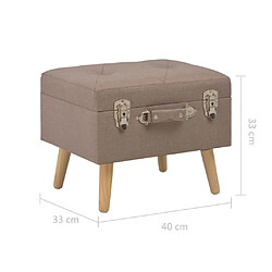 vidaXL Tabouret de rangement 40 cm Marron Tissu pas cher