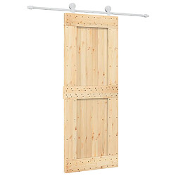 vidaXL Porte coulissante et kit de quincaillerie 80x210 cm pin massif