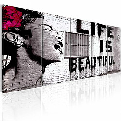 Paris Prix Tableau Imprimé Banksy - Life is Beautiful 80 x 200 cm