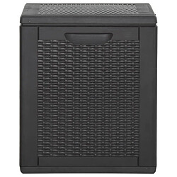 Avis vidaXL Boîte de rangement de jardin 90 L Noir PP Rotin