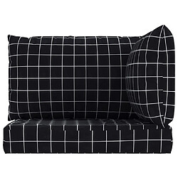 Acheter Maison Chic Lot de 3 Coussins Confort,Coussins de palette motif à carreaux noir tissu Oxford -GKD11186