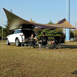 Acheter Universal Tente de camping extérieure recouverte d'une couronne, tente de camping Pergola, auvent anti-pluie, écran de stationnement(brun)