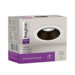 BRAYTRON Lot de 10 supports de spots Beta R1 rond blanc/noir MR16 GU10/GU5.3 pas cher