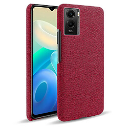 Coque en TPU + PU anti-griffes, rouge pour votre Vivo Y55s 5G