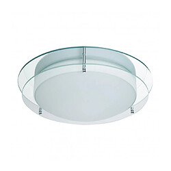 Searchlight Plafonnier 38cm Bathroom, chrome, verre clair et opale