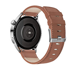 Bracelet en PU 22mm avec boucle, marron pour votre Huawei Watch GT3/Samsung Galaxy Watch 46mm/Gear S3 Classic