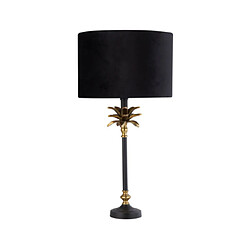 Searchlight Lampe de table noire, métal en laiton antique, abat-jour noir pas cher