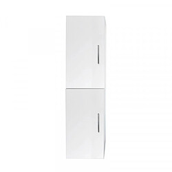 Avis Dansmamaison Ensemble meuble sous vasque suspendu 2 tiroirs 80 cm Blanc + Miroir + Colonne - GUZO