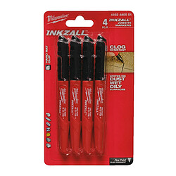 Milwaukee INKZALL Lot de 4 marqueurs permanents Noir