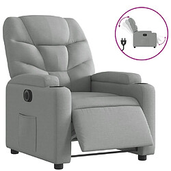 vidaXL Fauteuil inclinable électrique Gris clair Tissu