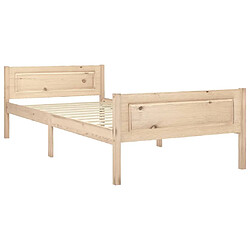 Maison Chic Lit adulte - Lit simple Cadre de lit,Structure du lit Contemporain Bois de pin massif 90x200 cm -MN88113