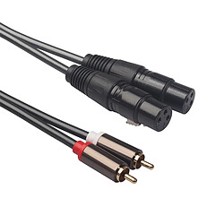 Avis Wewoo 366120-15 Câble audio RCA mâle à 2 XLR à 3 broches femellelongueur 1,5 m