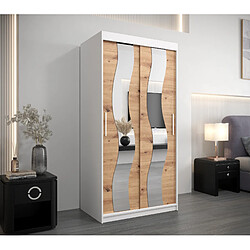 Abiks Meble Armoire Sewilla à portes coulissantes 200/100/62 2 portes (blanc/artisan)