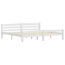 Maison Chic Lit adulte - Lit simple Cadre de lit,Structure du lit Contemporain Blanc Bois de pin massif 200x200 cm -MN11865