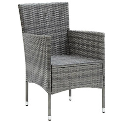 Maison Chic Mobilier à dîner 7 pcs de jardin avec coussins - Ensemble table et chaises d'extérieur - Salon/Mobilier de jardin classique Résine tressée Gris -MN50294 pas cher