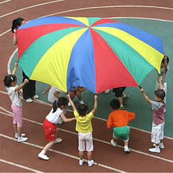 Wewoo Jeux d'éveil extérieur pour les familles / jardins d'enfants / parcs d'attractions les / / 5m enfants jeu exercice sport jouets arc-en-parapluie parachute jouer amusant jouet avec 24 sangles de poignée pas cher