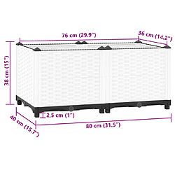 vidaXL Lit surélevé 80x40x38 cm Polypropylène pas cher