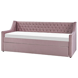 Acheter Beliani Lit gigogne en velours rose 90 x 200 cm MONTARGIS