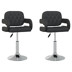 vidaXL Chaises à manger pivotantes lot de 2 noir similicuir