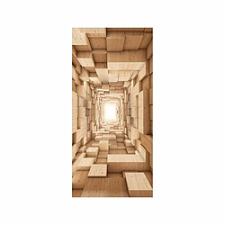 Paris Prix Papier Peint pour Porte Wooden Tunnel 210x100cm