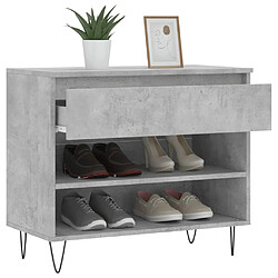 Avis vidaXL Armoire à chaussures Gris béton 70x36x60 cm Bois d'ingénierie