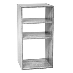 Atmosphera, Createur D'Interieur Etagère rectangulaire 2 + 1 cases Mix - H. 67,5 cm - Gris