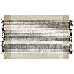 Beliani Tapis en laine beige et noir 200 x 300 cm DIVARLI