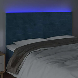 Avis Maison Chic Tête de lit scandinave à LED,meuble de chambre Bleu foncé 200x5x118/128 cm Velours -MN43063