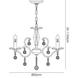 Avis Luminaire Center Suspension Zinta 4 Ampoules chrome poli/cristal