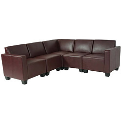 Avis Mendler Modular Sofa-System Ensemble de canapés Lyon 5, similicuir ~ rouge-brun