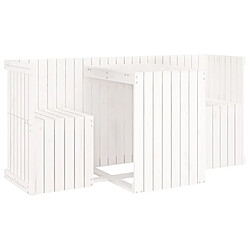 vidaXL Set de balcon 2 places blanc bois de pin massif