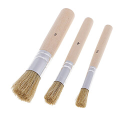 3pcs Pinceau de Peinture à l'Huile Pinceau de Gouache Pinceaux d'Aquarelle Brosse avec Manche Bois