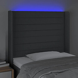 Acheter Maison Chic Tête de lit scandinave à LED,meuble de chambre Gris foncé 83x16x118/128 cm Tissu -MN53970