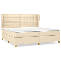 Maison Chic Lit Adulte - Lit simple Lit à sommier tapissier avec matelas moelleux - Meuble de Chambre - Crème 200x200 cm Tissu -MN89397