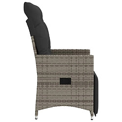 Acheter vidaXL Chaises inclinables de jardin lot de 2 et coussins gris rotin