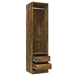 Avis vidaXL Armoire avec tiroirs Chêne fumé 50x50x200 cm Bois d'ingénierie