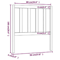 Acheter vidaXL Tête de lit Gris 96x4x100 cm Bois massif de pin