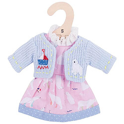 Bigjigs Toys Robe Ours Polaire - Poupée Douce 28 cm