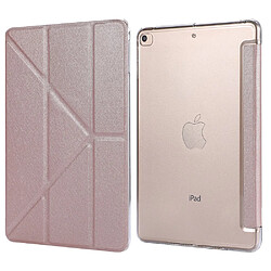 Acheter Etui en PU origami en soie avec support or rose pour votre Apple iPad Mini (2019) 7.9 pouces