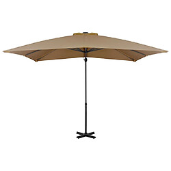 Maison Chic Parasol Jardin | Parasol en porte-à-faux et mat en aluminium 250x250 cm Taupe - GKD26992