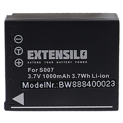 Vhbw EXTENSILO 3x Batteries remplacement pour Panasonic CGA-S007, CGA-S007E, DMW-BCD10 pour appareil photo, reflex numérique (1000mAh, 3,7V, Li-ion)