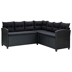 Acheter Maison Chic Salon de jardin 6 pcs + coussins - Mobilier/Meubles de jardin - Table et chaises d'extérieur Résine tressée Noir -MN24143