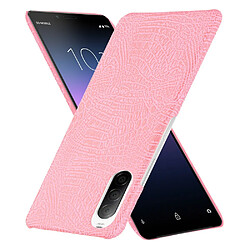 Coque en TPU + PU peau de crocodile rose pour votre Sony Xperia 10 II