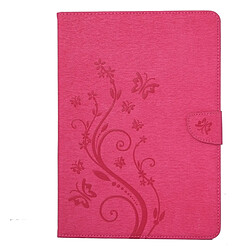 Wewoo Housse Étui Magenta pour Samsung Galaxy Tab A 8.0 / T350 fleurs pressées motif de papillon flip horizontal en cuir PU avec boucle magnétique et titulaire fentes cartes porte-monnaie