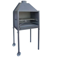 Visiodirect Barbecue de compagne en Zinc coloris Gris - 80 x 108 x 65 x 183 cm