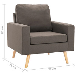 vidaXL Fauteuil Taupe Tissu pas cher