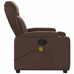 Maison Chic Fauteuil de massage inclinable,Fauteuil luxe de relaxation Marron Similicuir -MN45632 pas cher