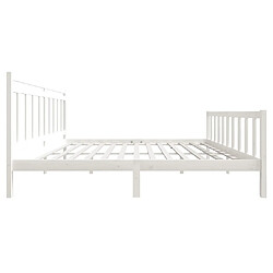 Maison Chic Lit adulte - Lit simple Cadre de lit,Structure du lit Contemporain Blanc Bois massif 200x200 cm -MN46971 pas cher